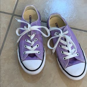 Kids lavender Converse sneakers